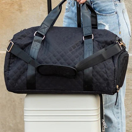 Waterproof White Rhombus Travel Duffel Bag