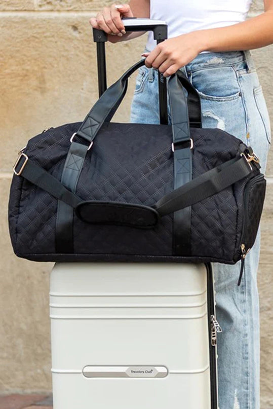 Waterproof White Rhombus Travel Duffel Bag