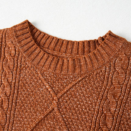 Cable Knit Drop Shoulder Sweater Dress