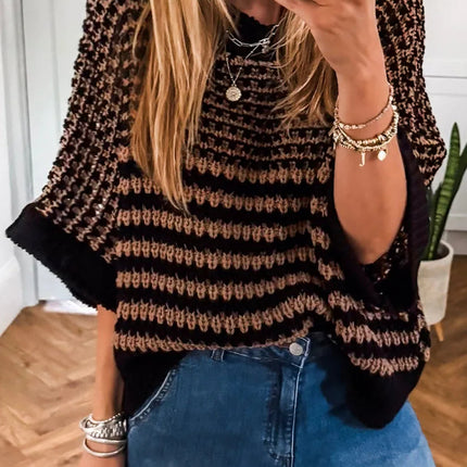 Red 3/4 Draped Sleeve Slouchy Sweater