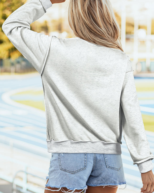 Bright Pink Oversize Drop Shoulder Reversible Mock Neck Sweatshirt
