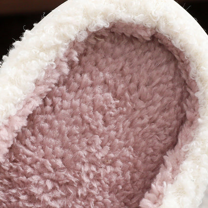 White Plush Christmas Tree Color Contrasted Liner House Slippers