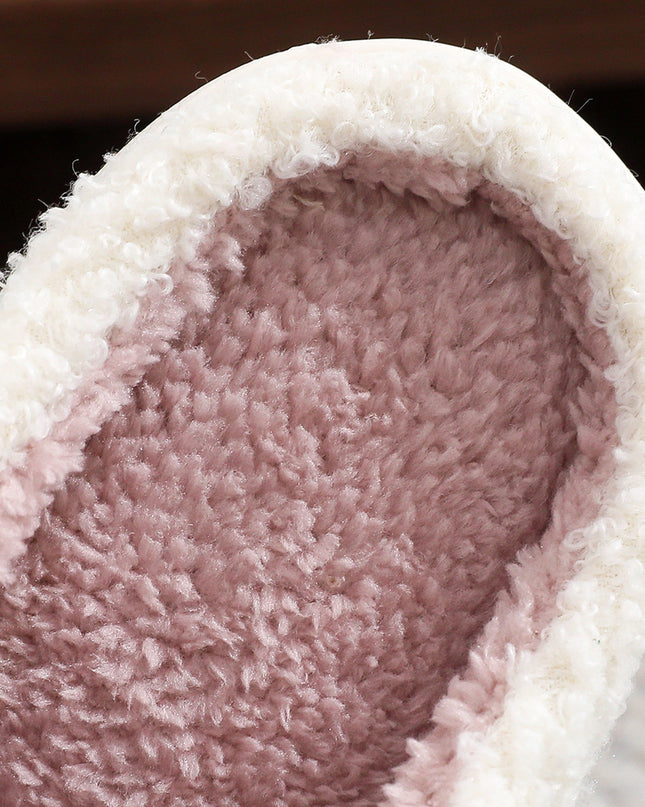 White Plush Christmas Tree Color Contrasted Liner House Slippers