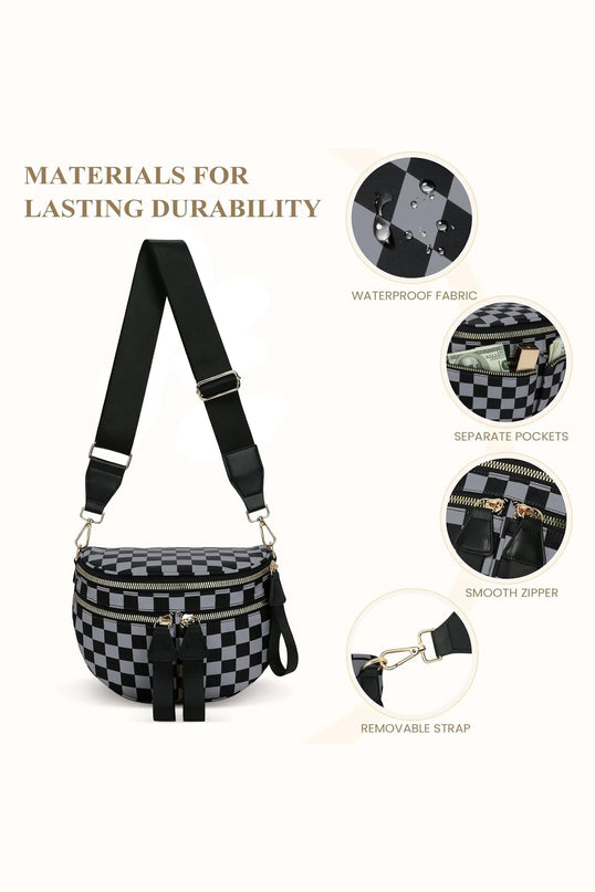 Checkerboard Compact Crossbody Bag