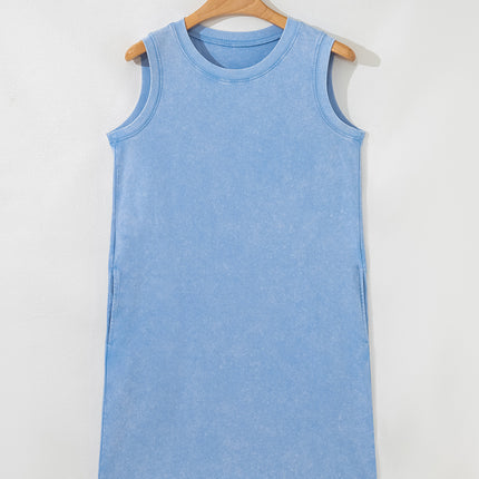 Sea Green Tank Mini Dress with Pockets