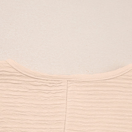 Pink Textured V Neck T Shirt and Shorts Set
