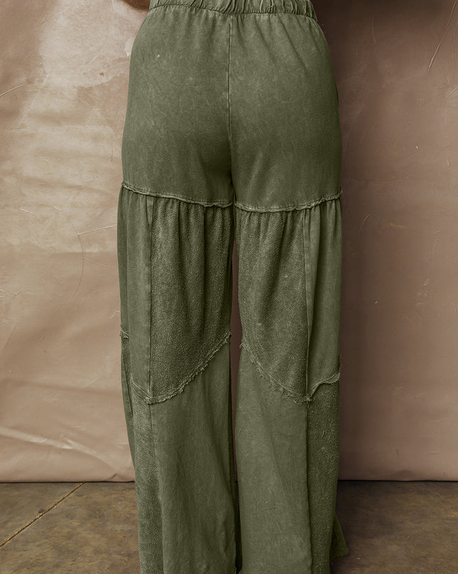 Ashleigh Blue Careys Tiered Wide Leg Patchwork Drawstring Pants