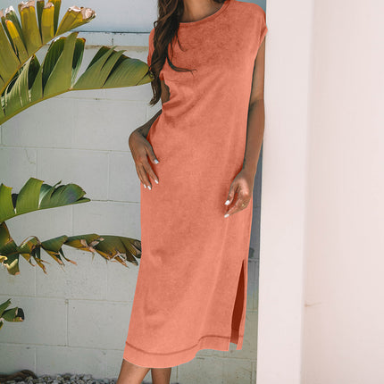 Carrot Pocketed T-shirt Long Dress
