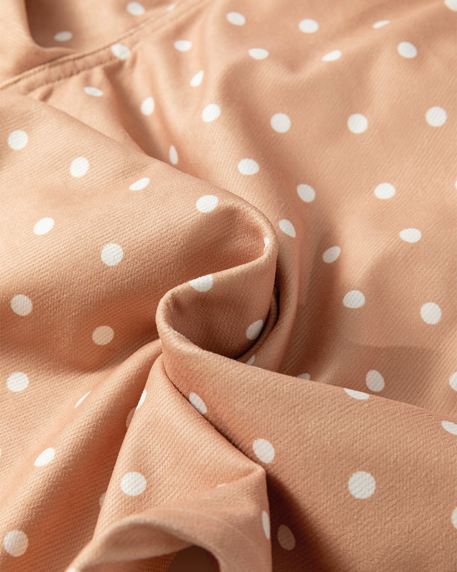 Khaki Polka Dot Print Drawstring Wide Leg Pants