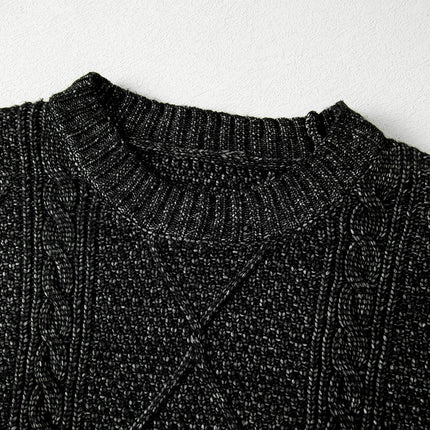 Parchment Cable Knit Drop Shoulder Loose Fit Sweater Dress
