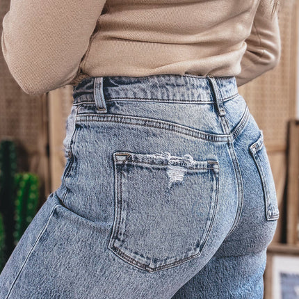 Ashleigh Blue Cuffed Straight Loose Jeans