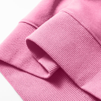 Bright Pink Oversize Blessed Embroidered Mock Neck Sweatshirt
