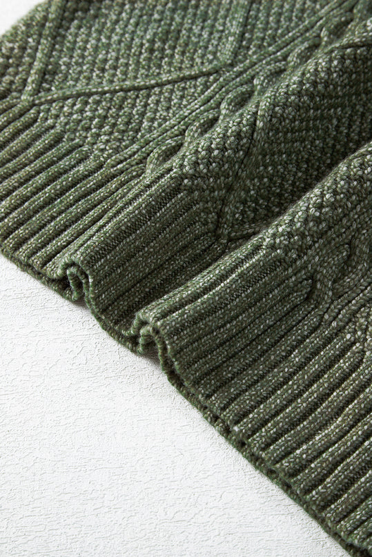 Cable Knit Drop Shoulder Sweater Dress
