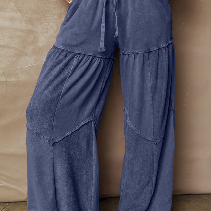Ashleigh Blue Careys Tiered Wide Leg Patchwork Drawstring Pants