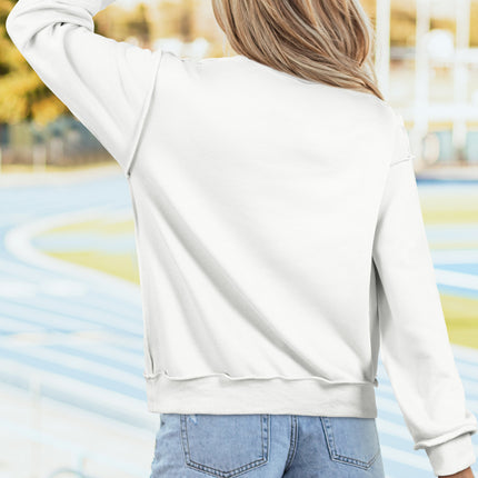 Bright Pink Oversize Drop Shoulder Reversible Mock Neck Sweatshirt