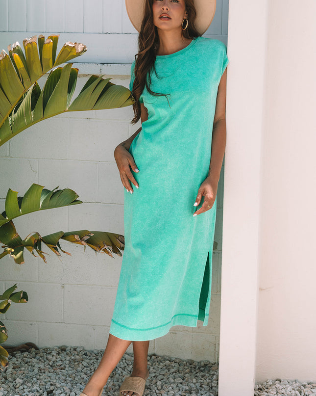 Carrot Pocketed T-shirt Long Dress