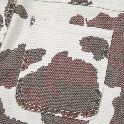 Brown Cow Spots Printed Multi Pocketed Jeans