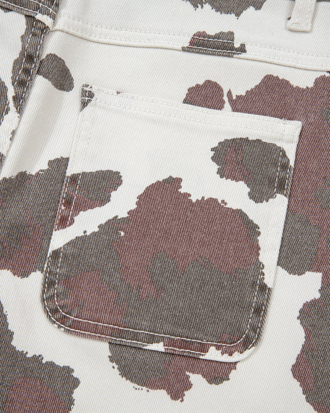 Brown Cow Spots Printed Multi Pocketed Jeans