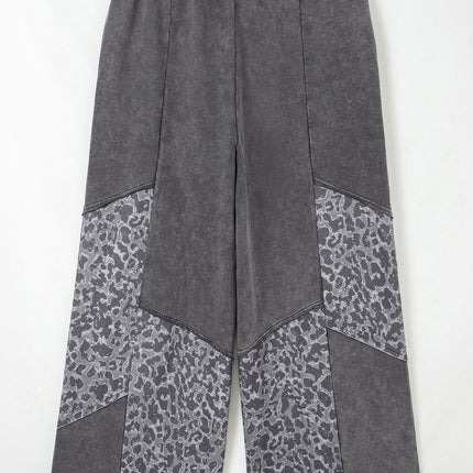 Leopard Patchwork Coffee Loose Pants
