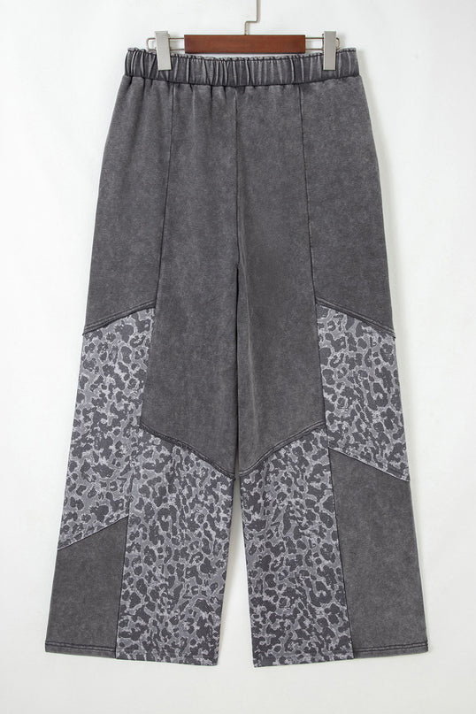 Leopard Patchwork Coffee Loose Pants