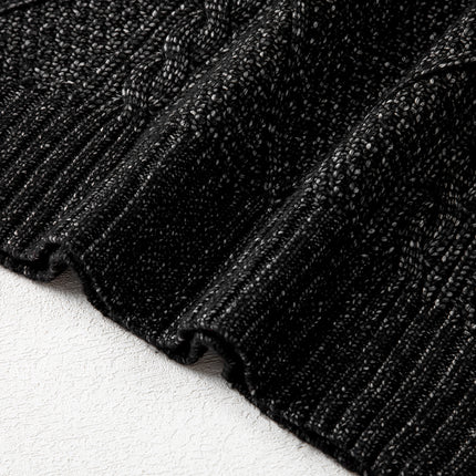 Cable Knit Drop Shoulder Sweater Dress