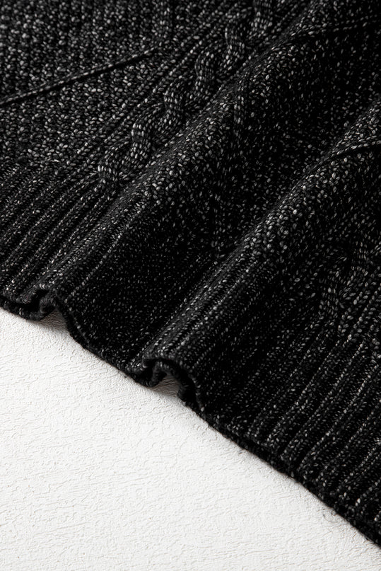Cable Knit Drop Shoulder Sweater Dress