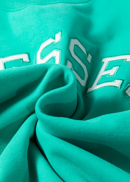 Bright Pink Oversize Blessed Embroidered Mock Neck Sweatshirt