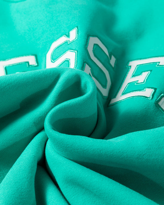 Bright Pink Oversize Blessed Embroidered Mock Neck Sweatshirt