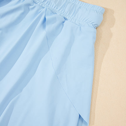 Black Drawstring High Waist Lined Tennis Skorts
