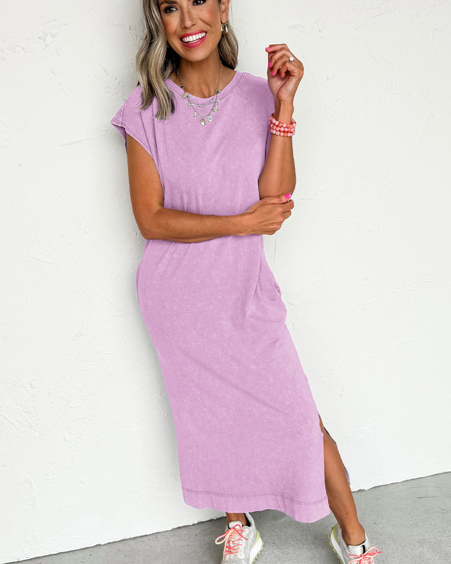 Carrot Pocketed T-shirt Long Dress