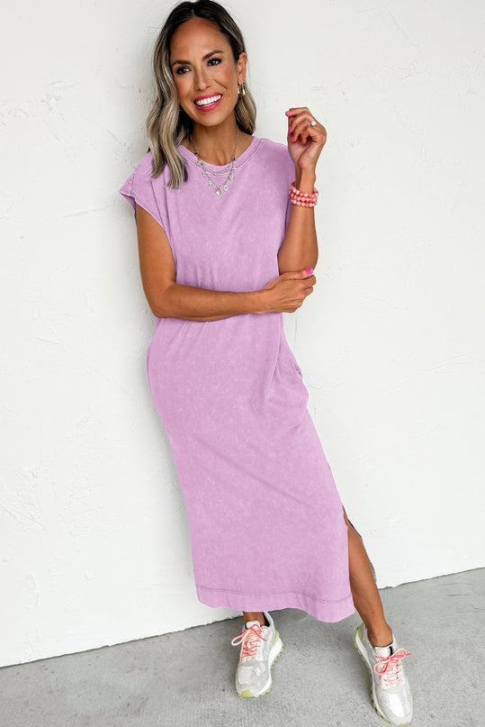 Carrot Pocketed Long T-shirt Dress