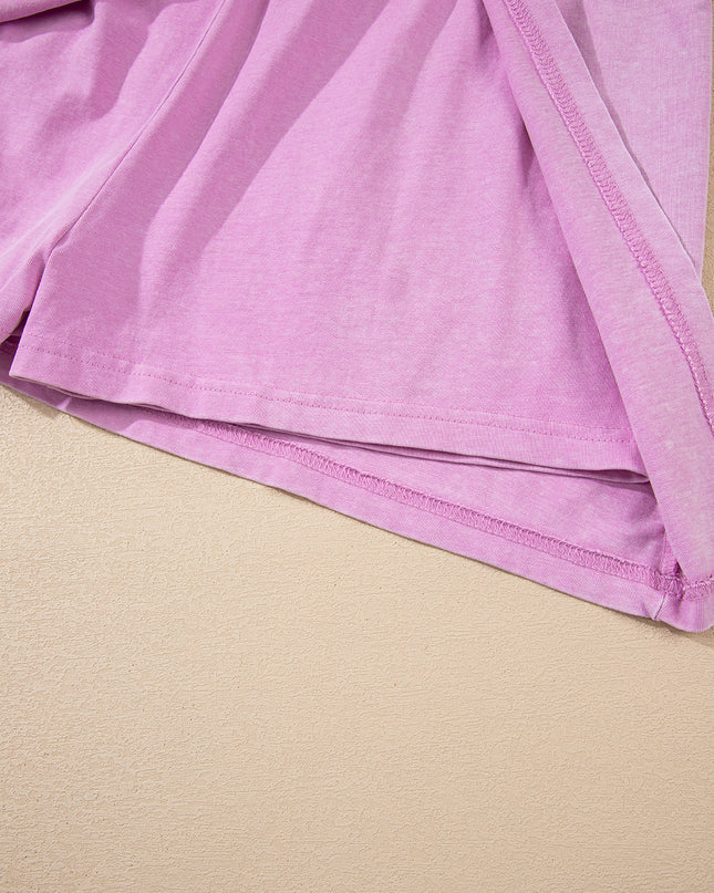 Myosotis 2 Pieces Cotton Tank Top Lined Split Skirt Set