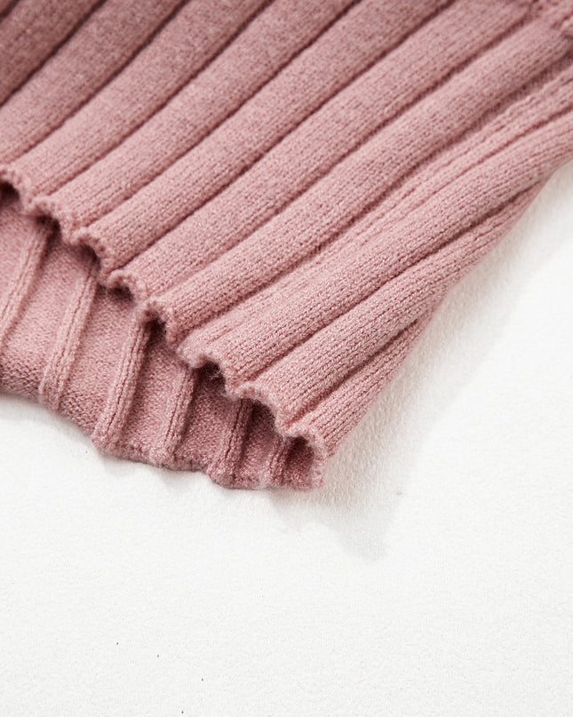 Goat Mixed Texture Knit Button V Neck Sweater Cardigan