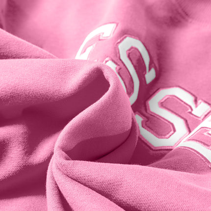 Bright Pink Oversize Blessed Embroidered Mock Neck Sweatshirt