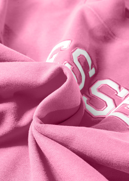 Bright Pink Oversize Blessed Embroidered Mock Neck Sweatshirt