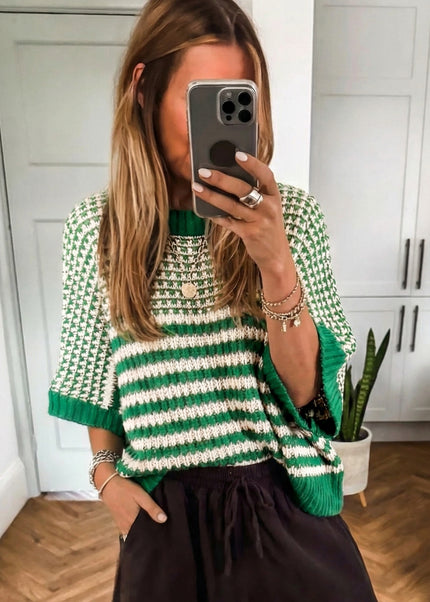 Red 3/4 Draped Sleeve Slouchy Sweater