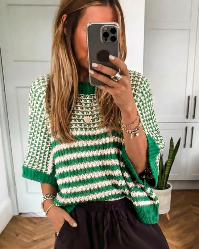 Red 3/4 Draped Sleeve Slouchy Sweater