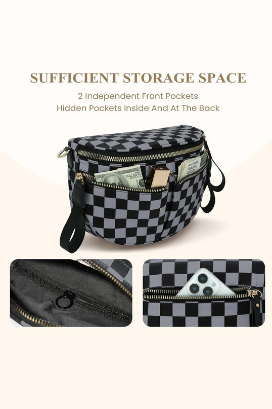 Checkerboard Compact Crossbody Bag