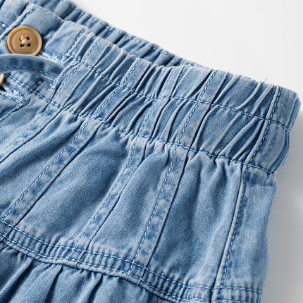 Button Fly Waist Wide Leg Jeans