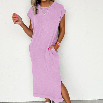 Carrot Pocketed T-shirt Long Dress