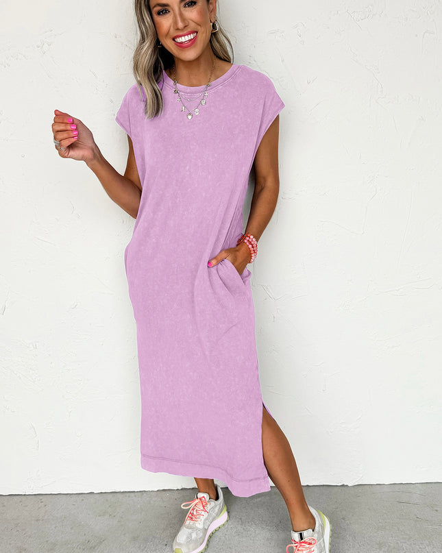 Carrot Pocketed T-shirt Long Dress