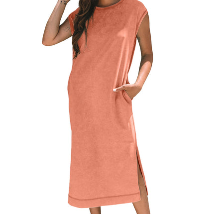 Carrot Pocketed T-shirt Long Dress