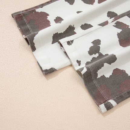 Brown Cow Spots Printed Multi Pocketed Jeans