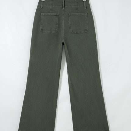 Mist 2-Button High Waist Flared Bottom Jeans