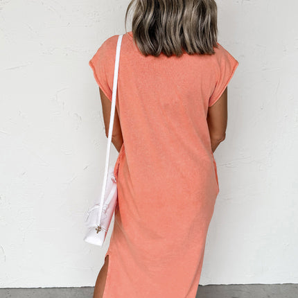 Carrot Pocketed T-shirt Long Dress