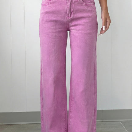 Mist 2-Button High Waist Flared Bottom Jeans