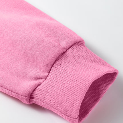 Bright Pink Oversize Blessed Embroidered Mock Neck Sweatshirt