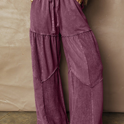 Ashleigh Blue Careys Tiered Wide Leg Patchwork Drawstring Pants