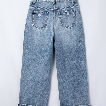 Ashleigh Blue Cuffed Straight Loose Jeans