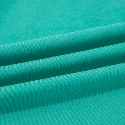 Sea Green Drawstring Elastic Waist Raw Hem Loose Pants
